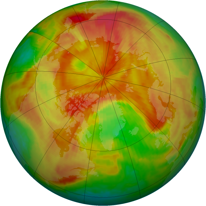 Arctic ozone map for 18 April 2001
